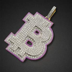 Pendentif Lettre Porte-Bonheur Personnalisé Moissanite VVS Iced Out Argent 925 Breloque Numérique Hip Hop Bijoux Fins Cadeau pour Lui Sur Mesure - Product Image 3