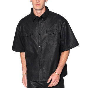 เสื้อเชิ้ตแขนสั้นลำลองคุณภาพสูงสำหรับผู้ชาย OEM ปรับแต่งได้ ระบายอากาศได้ดี หนังแท้ กันน้ำ สวมใส่สบาย เหมาะสำหรับฤดูหนาว - Product Image 4