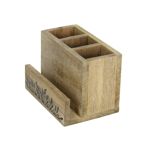 Trending Wooden Printed Cutlery Holder Rustic Kitchen <b>Dining</b> Organizer for Spoon Fork Tissue and Napkin Storage - Product Image 6