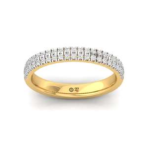 Anillo de Diamante Cultivado en Laboratorio con Corte Redondo de Lujo Eternal Grace en Oro con Acabado Chapado en Oro de 10K para Mujer - Product Image 1