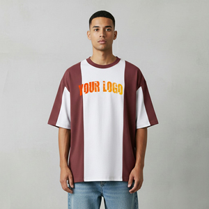 <b>Hot</b> Sale <b>Comb</b> Cotton T-shirt 180 GSM Color Block Men's Hip Hop T Shirt Drop Shoulder 100% Cotton Custom Logo Quick Dry Jersey Te - Product Image 6
