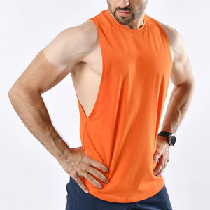 Curved Hem Loose Design Pattern Gym Running <b>Stringer</b> Customized Longline Breathable Vintage Fashion Streetwear Bodybuilding - Product Image 3