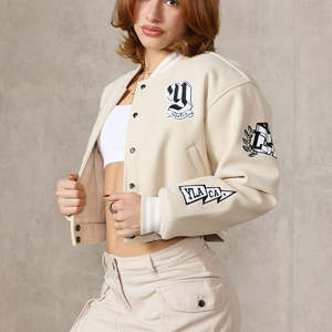 Blouson universitaire pour femme de haute qualité 2026 pour l'hiver, style streetwear décontracté avec rembourrage en coton, offre ODM - Product Image 1