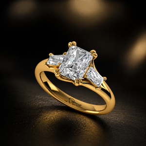 Anillo de Diamante Cultivado en Laboratorio con Corte Radiante, Plata 925, Oro de 9kt, 14kt, 18kt, para Joyería Femenina, Anillos de Compromiso - Product Image 1