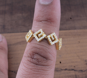 Anillo de Lujo Chapado en Oro con Circonita Cúbica Brillante AAAA, Anillo de Compromiso Romántico para Mujer, Joyería al por Mayor Gratis - Product Image 3