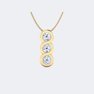 Collier de luxe en diamant rond brillant cultivé en laboratoire pour femmes, or 14 carats certifié, 0,70 CTW, couleur EF, clarté VS VVS, pendentif de joaillerie fine - Product Image 1
