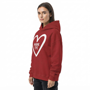 Sudadera con Capucha Extra Grande Roja Elegante Personalizada con Logotipo Frontal Personalizado, Ropa Urbana Premium para Mujer - Product Image 6