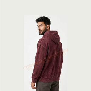 Sudadera con Capucha de Algodón con Cierre y Estampado de Alta Calidad, Lavada al Ácido, Estilo Desgastado, Unisex, Hecha en Pakistán - Product Image 5