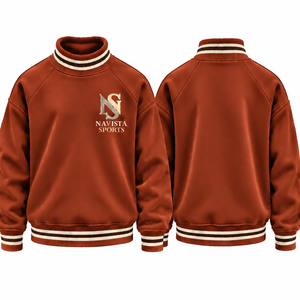 Sudadera de cuello alto informal extragrande para mujer, personalizada OEM, de alta calidad, 100% algodón polar transpirable con bordado universitario - Product Image 1