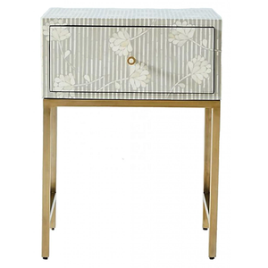 Mesa auxiliar con incrustaciones de hueso de calidad superior con patas de latón dorado para muebles de sala de estar para mantener la taza de café y la bandeja para servir - Product Image 4