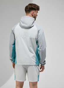 Mens <b>waterproof</b> full zip tracksuit with hood breathable windbreaker <b>jacket</b> and jogger pants set for gym running or travel - Product Image 3
