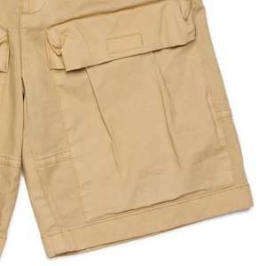 Shorts cargo modernes pour garçons, tissu en mélange de coton et de polyester, léger, respirant, couleur unie, avec fermeture à boutons et poches - Product Image 4