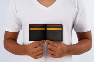 Wriza A7 Saffiano <b>Leather</b> Budget <b>Binder</b> Wallet with Wristlet 13 Colors RFID Zipper Money Organizer Compact Zippy Planner Book - Product Image 4