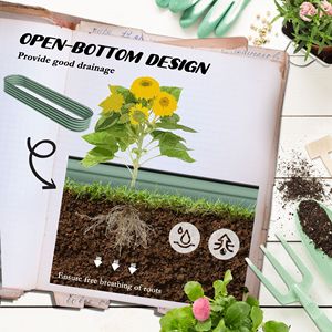 Verde zincato 8 'in metallo fioriera fai da te letto da giardino serbatoio bordo di sicurezza per erbe e verdure - Product Image 5