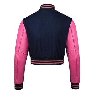 Custom Varsity Jacket Women Cropped Bomber Coat Premium Streetwear Supplier Wholesale USA - Product Image 3