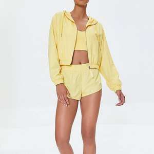 Conjunto Deportivo Ligero para Mujer, Cortavientos y Pantalones Cortos, Transpirable, de Secado Rápido, para Correr, Gimnasio, Estilo Casual y Deportivo, para Verano - Product Image 1