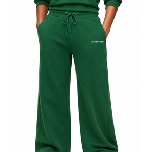 Pantalones Anchos de Felpa para Mujer, Corte Holgado, Cintura Elástica con Cordón, Pantalones Deportivos con Bolsillos Laterales para Uso Diario Informal - Product Image 1