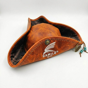 Sombrero de Fieltro de Lana Estilo Vaquero Francés para Hombre, Negro, Tricorne, Triangular, Guardia de Honor, Sombrero Napoleón, MOQ Bajo - Product Image 2