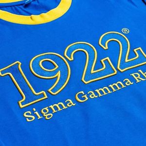 เสื้อยืดแขนยาวปักลาย Sigma Gamma Rho 1922 สีน้ำเงิน คอกลมสำหรับผู้หญิง สไตล์ลำลอง แฟชั่นสมาคมนักศึกษากรีก เสื้อผ้าสั่งทำพิเศษ - Product Image 6