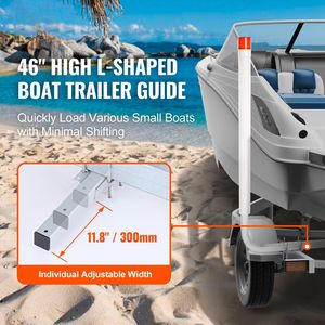 2 Pezzi Pali Guida per Rimorchi di Barche e Moto d'Acqua da 40 Pollici con Luci LED, in Acciaio ad Alta Durezza e PVC, 2 Pezzi Guide per Rimorchi - Product Image 1