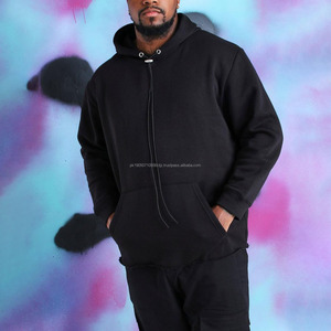 High Quality Heavyweight Pullover Hoodie French Terry Hoodies Drop Shoulder Long <b>Strings</b> Heavy Oversized Men Hoodies - Product Image 4