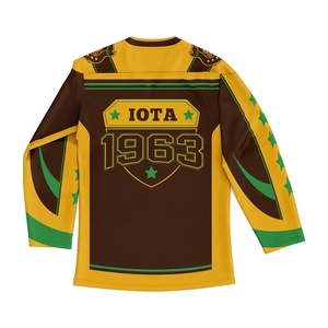 Camiseta de Hockey para Hombre Iota Phi Theta Marrón Dorado Verde con Gráfico de Letras Griegas, Manga Larga, con Cordones, Ropa Deportiva de Fraternidad y Hermandad - Product Image 4