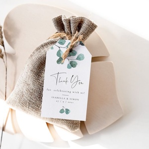 Luxury Wedding Favor Tags Plantable Paper Hang Tags for Gift Packaging Custom Printed Thank You Gift Tags with Jute String Use - Product Image 1