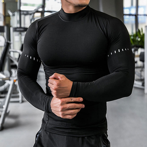 <b>Men</b> Custom Rash Guard <b>Compression</b> Spandex Quick Dry MMA BJJ Gym Training Wear Long Sleeve OEM ODM Custom Logo Supply - Product Image 3