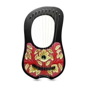 GNG IMPEX Lira de Madera de 10 Cuerdas, Arpa Portátil para Principiantes, Instrumento Musical con Llave de Afinación, Bolsa de Transporte, Diseño Tallado Pulido, Estilo Folclórico - Product Image 2