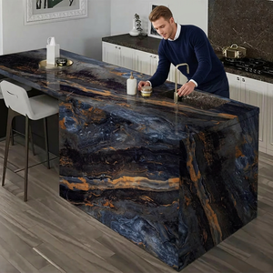 Offre Spéciale 160x320cm Carreaux de sol en porcelaine 12-20mm Moyen Luxor Bleu Haute Brillant Dos Corps Fritté Pierre Mur Dalle Salle À Manger En Plein Air - Product Image 1