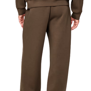 Pantalones Deportivos de Felpa Marrón para Hombre, Corte Ancho y Relajado, Cintura con Cordón, Logotipo Personalizado, Estilo Urbano, OEM - Product Image 2