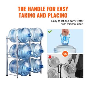Portabottiglie a 3 livelli per secchi d'acqua da 5 galloni, in ferro, con doppia fila per 6 bottiglie - Product Image 6