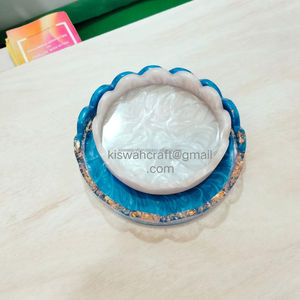 Bandeja de servicio de resina azul/Marfil de último estilo de diseño creativo bandeja de decoración desechable para el hogar y el Hotel para alimentos y frutas - Product Image 6