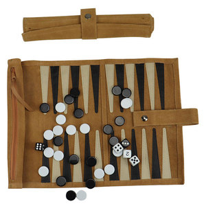 <b>Roll</b>-Up Customizable Square Backgammon Set Portable Folding Leather <b>Mat</b> Travel Board Games for Kids Adults Outdoor Camping - Product Image 1