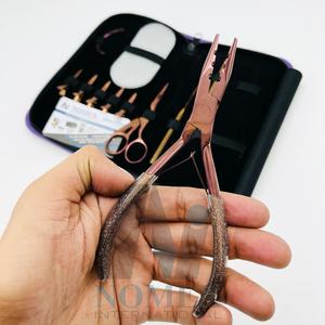 คีม3รูสำหรับการต่อผมสีโรสโกลด์เคลือบพร้อมที่จับแบบระยิบระยับทำจากสเตนเลสสตีลแข็งออกแบบโลโก้ได้ตามต้องการ - Product Image 3