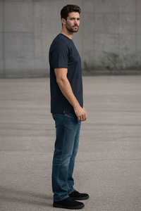 เสื้อยืดแขนสั้นทรงปกติสำหรับผู้ชาย SOSH 4 พรีเมียม ผ้าฝ้าย 100% ลายตาราง - Product Image 3