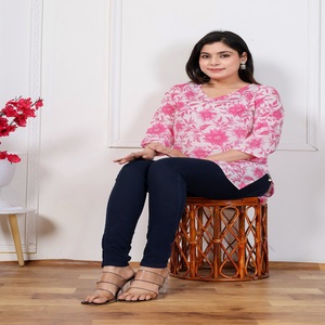 Women Rayon Pink Printed Kurti Top Ethnic <b>Tunic</b> Casual Wear Kurti - Product Image 1