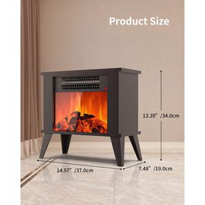 Mini Chimenea Eléctrica de Escritorio Portátil, Calentador de Espacio Independiente con Efecto de Llama, Funciones de Protección Contra Sobrecalentamiento y Derribo - Product Image 6