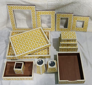 Bone Inlay Tray Office Tray Set Decorative Paper <b>Holder</b> Photo Frame Pen <b>Holder</b> and <b>Stationery</b> Box in Bulk - Product Image 2