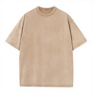 เสื้อยืดคอกลมแขนสั้นสีดำทรงโอเวอร์ไซส์สำหรับผู้ชาย ผ้าคอตตอน 100% ระบายอากาศได้ดี ทรงปกติ ไม่มีลาย  โลโก้ด้านหน้า สไตล์ลำลอง - Product Image 3