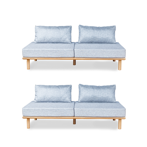 Canapé double moderne de haute qualité en teck, super confortable, pour extérieur, intérieur, jardin, patio et salon - Product Image 3