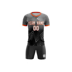 Ensemble d'uniformes de football personnalisés respirants, à séchage rapide, antibactériens, à col en V et à manches courtes pour adultes, avec le dernier design - Product Image 2