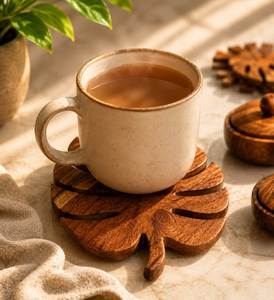 Handcrafted Wooden Coaster Collection Combining Traditional Artistry Functional Utility And Modern Decorative Appeal Seamlessly - Product Image 4