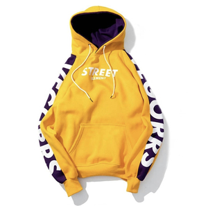 Sweat à capuche streetwear pour homme de haute qualité, personnalisé, avec empiècements contrastés, en molleton, imprimé logo, mode urbaine, haut de gamme - Product Image 2