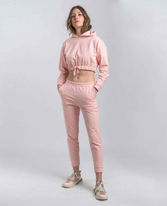 Ensemble deux pièces pour le corps personnalisé pour femmes-Sweat à capuche basique et pantalon évasé Veste zippée Pantalon évasé skinny Jogging Ensemble de survêtement - Product Image 4