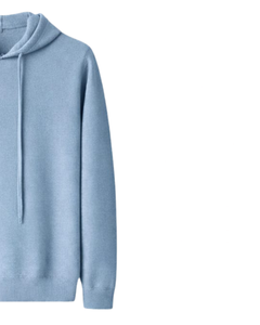 Sweat-shirt à capuche personnalisé pour homme, bleu clair, en molleton de coton, à manches longues, décontracté, avec cordon de serrage, pour l'hiver - Product Image 2