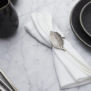 <b>Silver</b> Leaf <b>Napkin</b> Ring Parties Wedding Dinner Table Decorative Casted Leaf <b>Napkin</b> Holder Custom Rings American Style - Product Image 1