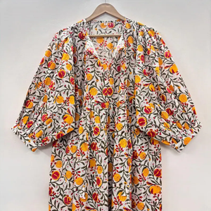 Vestido Casual Midi para Mujer, Tejido 100% Algodón, Liso, Manga Corta, Cintura Imperio, Estilo Babydoll, Cuello en V, Holgado, Funcional - Product Image 2