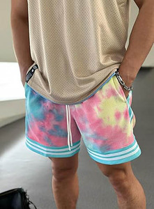 Pantalones Cortos Casuales Tie Dye para Hombre, 100% Algodón, Ligeros, para Playa, Transpirables, de Alta Calidad, Ropa de Moda Masculina - Product Image 6