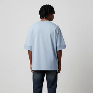 Camiseta Blanca Extra Grande para Hombre, 220 GSM, 100% Algodón, Hombros Caídos, Personalizable con Impresión DTF, OEM, ODM, Venta al Por Mayor - Product Image 4